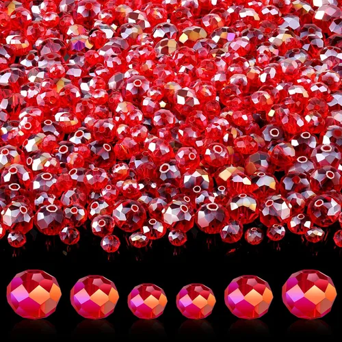 Miniatura 15 de WILLBOND 600 cuentas de cristal para hacer joyas, atrapasoles a granel, piedras preciosas sueltas para el día de San Valentín, vacaciones Verde
