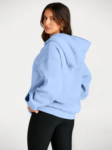 Miniatura 159 de Trendy Queen - Sudaderas extragrandes con capucha para mujer, suéteres de manga larga, sin botones, de vellón, de otoño, ropa de invierno