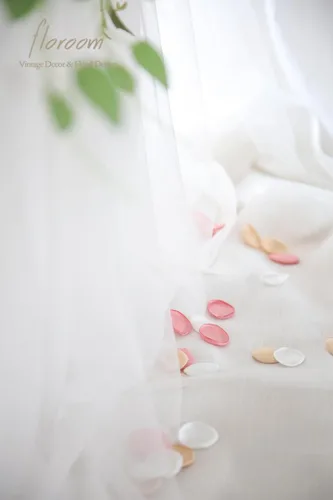 Miniatura 3 de Floroom 300 pétalos de rosa champán de seda sintética, pétalos de flores para bodas, pajecitos, cesta, pasillo, dispersión, centro de mesa, cena