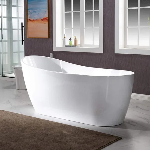 Miniatura 4 de WOODBRIDGE Bañera de remojo acílica independiente de 67 pulgadas con blanco, drenaje y desbordamiento inORB, BTA1508-ORB-Drain &O+ almohada, bronce