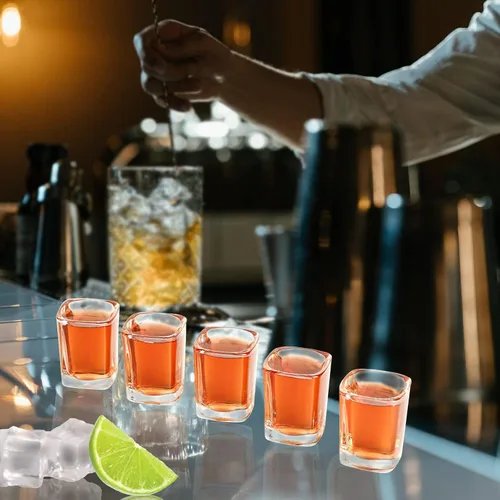 Miniatura 7 de PARACITY Juego de 6 vasos de chupito de base pesada, vasos de chupito cuadrados de tequila transparente a granel de 2 onzas con base pesada, regalo