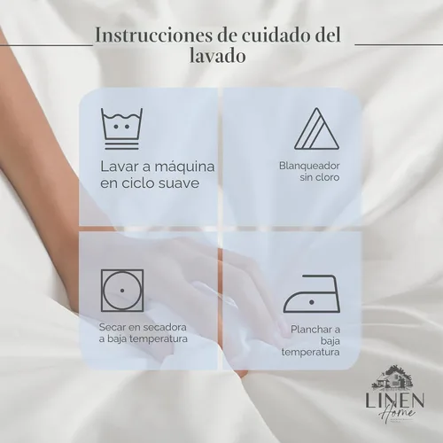 Miniatura 5 de Linen Home Juego de sábanas 100% de percal de algodón, fresco, ligero, sólido, tamaño queen, 4 piezas, 1 sábana encimera, 1 sábana ajustable, 06