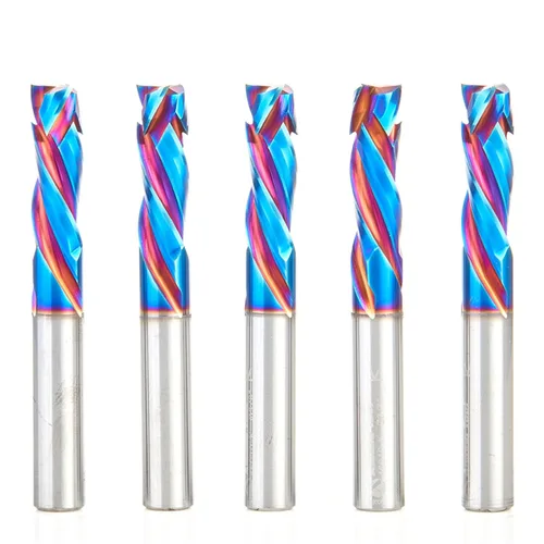 Miniatura 40 de Amana Tool Spektra Extreme Tool Life - Broca de router espiral de compresión CNC de carburo sólido, 46010-K, 3/8 D x 1-1/8 CH x 3/8 vástago x 3