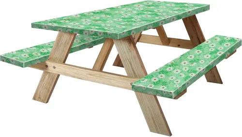 Miniatura 32 de Funda para Mesa y Banco de Picnic de 5 Pies, Esenciales de Camping Equipo para RV, 60 Pulgadas Impermeable Resistente al Viento Mantel Exterior