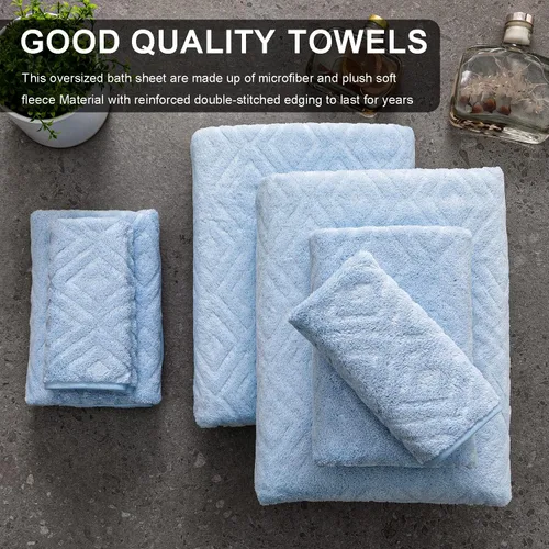 Miniatura 6 de Ferdilan Juego de 8 toallas de baño extra grandes, 2 toallas de baño de gran tamaño (35 x 70 pulgadas), 2 toallas de mano, 4 toallas para la cara