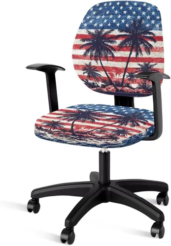 Miniatura 8 de Office Chair Covers with Arms Trendy American Flag Lightweight Computer Chair Slipcover Set of 2 Elastic Fabric Furniture Protector for Swivel