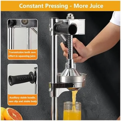 Miniatura 2 de Heavy-Duty Cast Iron Citrus Juicer - Manual Squeezer with Stainless Steel Crusher & Large Pressure Plate for Easy Juice Extraction - Ideal for