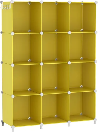 Miniatura 10 de AWTATOS Organizador de almacenamiento de cubos, estantería de 12 cubos, estantería de bricolaje de plástico para armario, estantes de almacenamiento