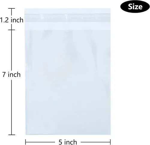 Miniatura 2 de 260 bolsas transparentes para galletas de 5 x 7 pulgadas, envoltura de postre de celofán resellable autosellante, perfectas para regalos y recuerdos