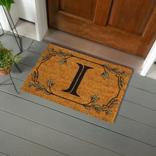 Miniatura 26 de Evergreen Flag Alfombra de puerta de fibra de coco monograma Letra B Alfombra para puerta delantera para interiores y exteriores 71x41 cm