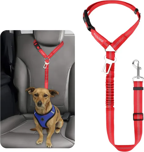 Miniatura 11 de BWOGUE Arnés de cinturón de seguridad para mascotas, cinturón de seguridad ajustable para reposacabezas de coche, arnés de cinturón de seguridad