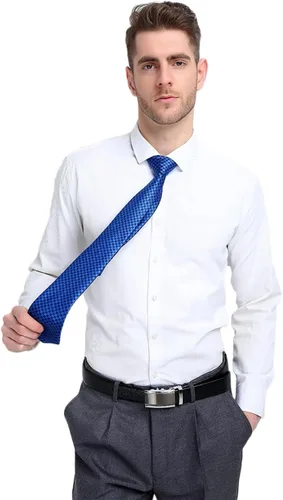 Miniatura 30 de Hi-Tie Corbata clásica de cachemira para hombre con pañuelo y gemelos a cuadros