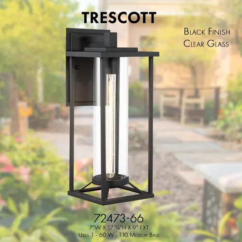 Miniatura 6 de Minka Lavery Farmhouse 72473-66 Trescott - Farol de pared exterior para exteriores, 1 luz de 60 vatios, color negro