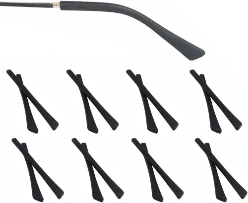 Patillas de repuesto para gafas, puntas de silicona para lentes de oreja, funda para piernas de metal fino, 8 pares
