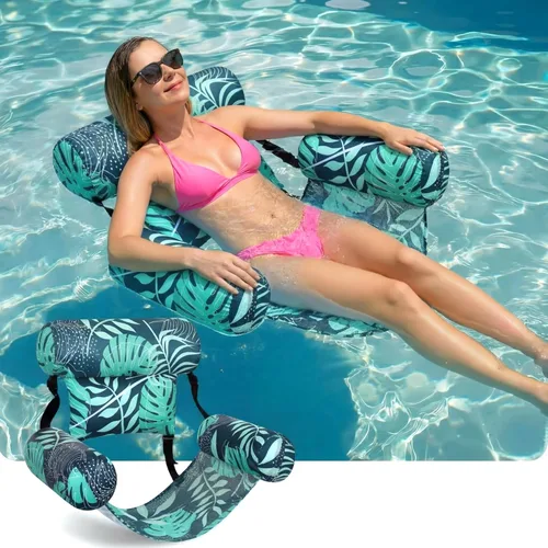 Miniatura 16 de Flotadores inflables para piscina, sillas flotantes para adultos, fideos de piscina inflables para adultos, natación resistente, plantas tropicales