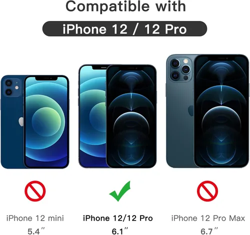Miniatura 3 de JETech Protector de pantalla de cobertura completa para iPhone 12/12 Pro de 6.1 pulgadas, película de vidrio templado 9H, compatible con fundas