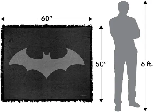 Miniatura 2 de LOGOVISION Manta de Batman, 50 x 60 pulgadas, con logotipo de Hush, tejido de mezcla de algodón, manta con flecos