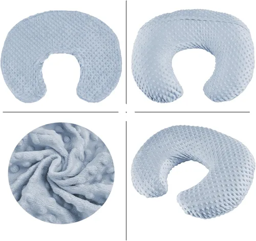 Miniatura 4 de Almohada de lactancia para biberón y lactancia materna, elementos esenciales de lactancia de comodidad ergonómica para mamá y bebé, almohada de Azul