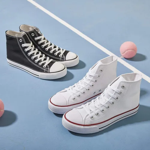 Miniatura 4 de yageyan Tenis de lona para mujer, con cordones, estilo casual, clásicos