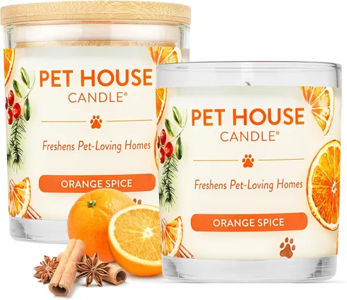 Miniatura 12 de One Fur All, Pet House - Vela 100 % cera de soja, eliminador de olores de mascotas para el hogar, velas aromáticas, no tóxicas y ecológicas