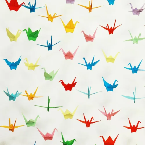 Miniatura 4 de 10 cuerdas de 15cm (5.9 pulgadas) de guirnaldas de grúas de papel de origami prefabricadas de tamaño grande para decoraciones rústicas de fiesta