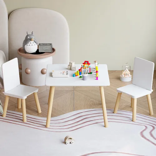 Miniatura 6 de Juego de mesa y 2 sillas para niños, 3 piezas juego de mesa y silla para niños, juegos de mesa y sillas para niños, mesa de juego para niños