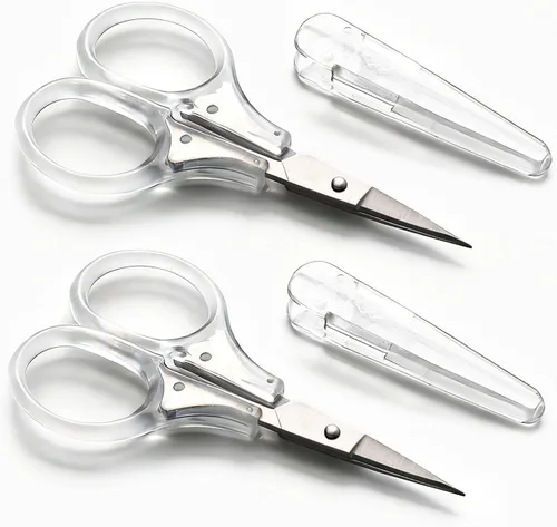 Miniatura 9 de SCAIKTIG Tijeras pequeñas para manualidades, tijeras de viaje pequeñas de 3 pulgadas que cumplen con la Tsa con tapa, tijeras afiladas para todo