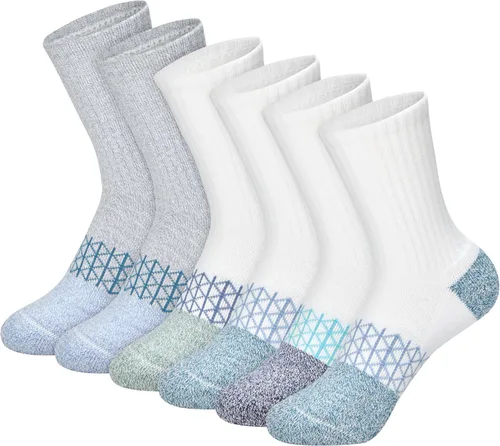 Miniatura 6 de Hanes Calcetines para niño, tobillos, tripulación y invisibles, paquete de 6, calcetines deportivos acolchados Absolute Active para niños, absorben