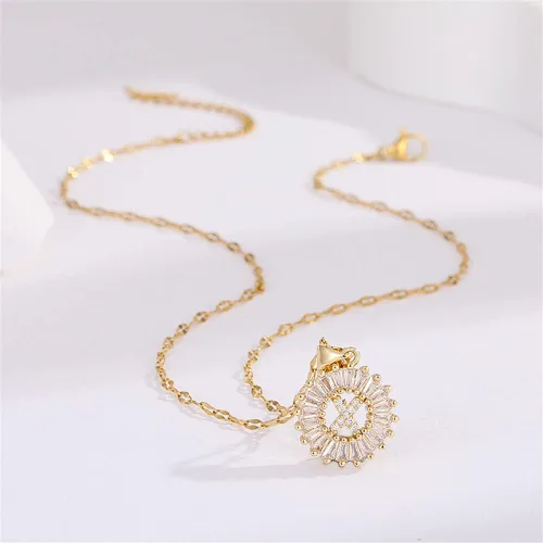 Miniatura 3 de Ailiessy Delicados collares con dije de inicial redonda, circonita hueca, collar de letras huecas para mujeres, adolescentes, regalos del día