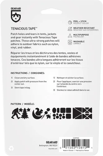 Miniatura 3 de GEAR AID Parches de cinta Tenacious para reparación de chaquetas