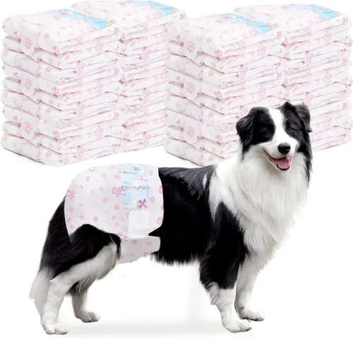 Pañales desechables para perras, 90 unidades, pañales para perras (16-22 pulgadas de cintura) súper absorbentes, extra grandes, para orinar o