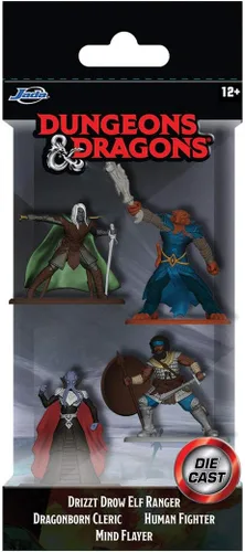 Miniatura 3 de Jada Toys Dungeons & Dragons Nanofigs - Juego de 4 figuras nano coleccionables a presión, Drizzt Drow Elf Ranger, Human Fighter, Dragonborn Cleric