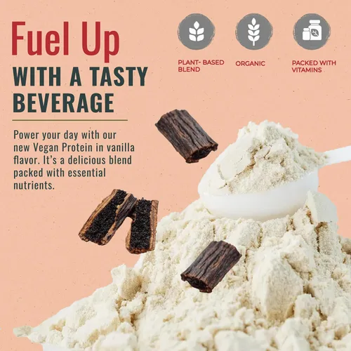Miniatura 2 de Fuel Vegan Protein Powder Vanilla - 21g of Protein Each Serving, Delicious Plant-Based Blend for Muscle Growth, Crafted from Pea, with Vegan D3, No