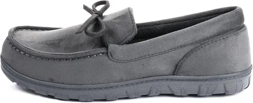 Miniatura 3 de LazyStep Pantuflas tipo mocasín de microgamuza para hombre, para interiores y exteriores, con espuma viscoelástica cómoda