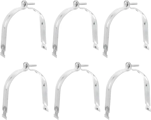 Miniatura 7 de uxcell Abrazaderas de puntal EMT de 6-1/2 "de acero para conductos rígidos y tubería 4 unids universal EMT Strut Clamp con perno y tuerca