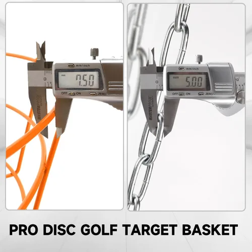 Miniatura 3 de GSE Games & Sports Expert PRO - Cesta portátil de golf de disco, 12 cadenas/24 cadenas, disco volador de metal, cestas de práctica de golf
