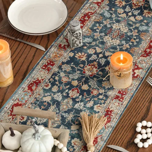 Miniatura 4 de Artoid Mode Camino de mesa estilo bohemio rojo, decoración mágica rústica de granja para cocina y comedor de otoño para decoración de fiesta