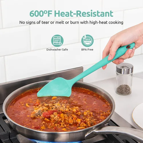 Miniatura 3 de Juego de espátulas de silicona U-Taste con resistencia al calor de 600 grados Fahrenheit (Azul Cielo/Agua Marina)