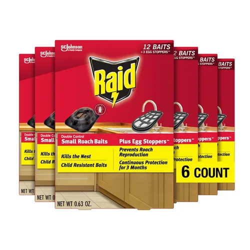 Miniatura 9 de Raid Double Control - Cebos pequeños para cucarachas y tapones para huevos, 12 unidades (paquete de 3)