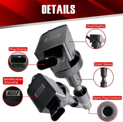 Miniatura 4 de Juego de 4 bobinas de encendido UF764 GN10730 compatibles con Hyundai Sonata Santa Fe Tucson Kia Optima Sorento Sportage 2.0L 2.4L L4 - Reemplaza