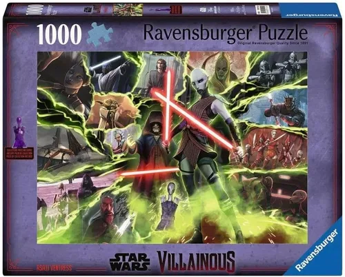 Ravensburger Star Wars Villainous: Asajj Ventress and Figurine - Rompecabezas de 1000 piezas para adultos - 12001122 - Herramientas hechas a mano,