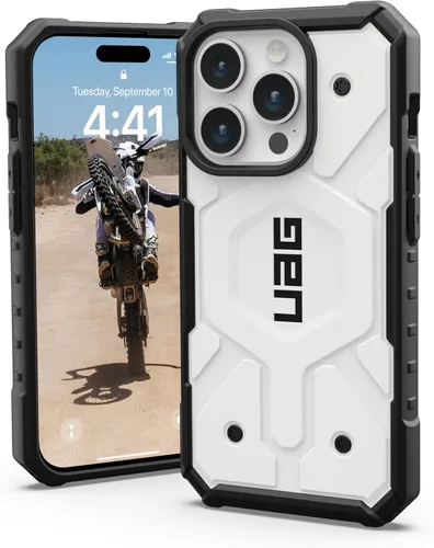 Miniatura 18 de URBAN ARMOR GEAR UAG Funda [Versión Actualizada] Compatible con iPhone 15 Pro 6.1" Pathfinder Transparente Ceniza/Negro Imán Integrado Compatible