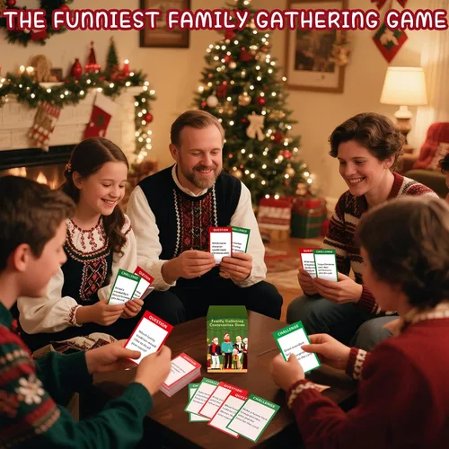 Miniatura 6 de Jenaai Juego de juegos de fiesta de Navidad, juego de reuniones familiares, tarjetas de conversación contra historia, edición familiar, juego