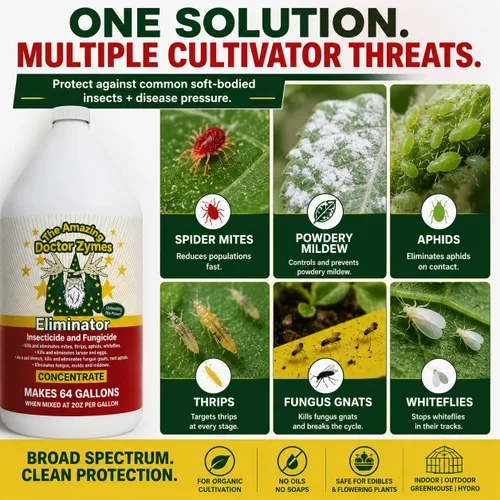 Miniatura 3 de Concentrado eliminador – Insecticida enzimático orgánico y acicida – Control seguro de plagas para jardines, cultivos, hogares y mascotas – Spray