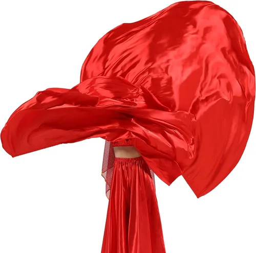 Miniatura 7 de Wuchieal Banderas de Adoración Semicírculo Grandes y Suaves de 74" x 55", Bandera de Elogio Semicírculo de Satén con Varillas Escalables 1 par (Rojo)