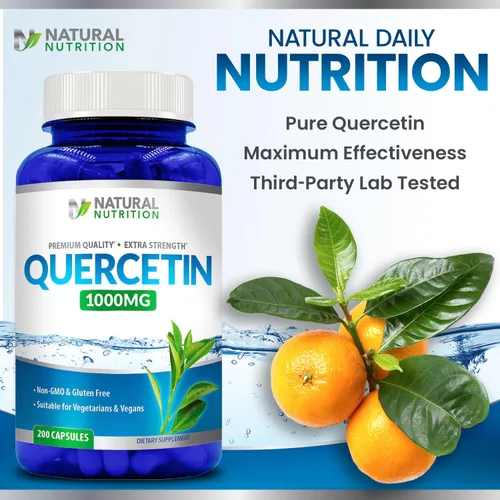 Miniatura 6 de Vitamina natural Quercetina Máxima Fuerza 1000mg 200 Cápsulas Sin Gluten Sin OMG