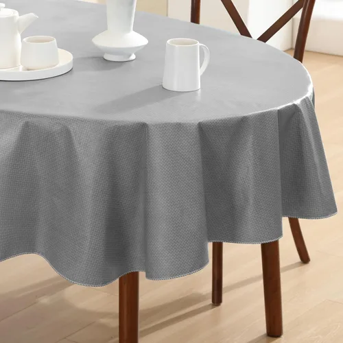 Miniatura 15 de Newbridge Basketweave - Mantel con parte trasera de franela de vinilo de color sólido, aspecto texturizado de tejido de cesta, mantel impermeable
