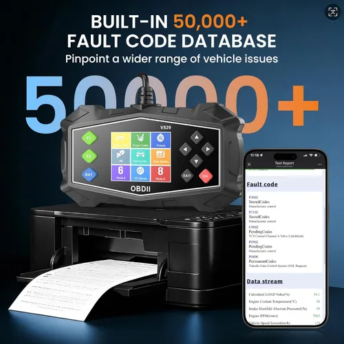 Miniatura 8 de Herramienta de diagnóstico del escáner OBD2, lector de código para comprobar la luz del motor con prueba de batería, sistema EVAP (modo 8), sensor