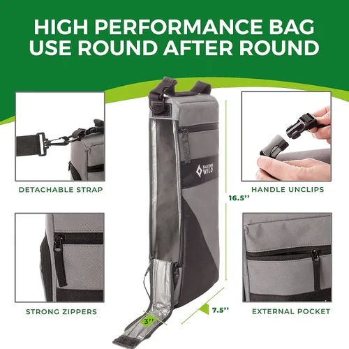 Miniatura 6 de Falcona Wild Bolsa enfriadora de golf más 2 paquetes de hielo – Mantiene las bebidas frías durante horas – Capacidad para 6 latas – Cabe