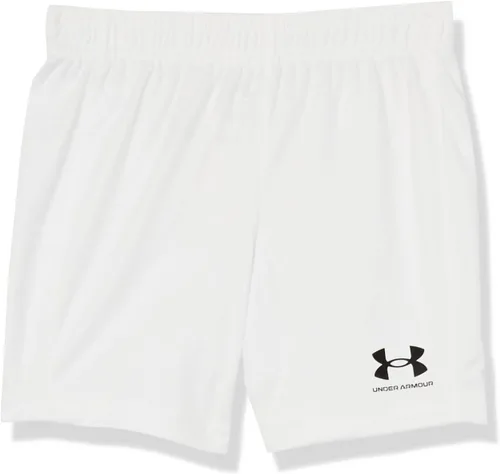 Under Armour Pantalón corto de fútbol de rendimiento para niños, cintura elástica y detalle de logotipo